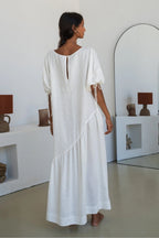 Charlotte Linen Dress in Ivory