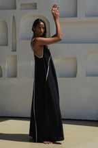 Azalea Linen Dress in Black