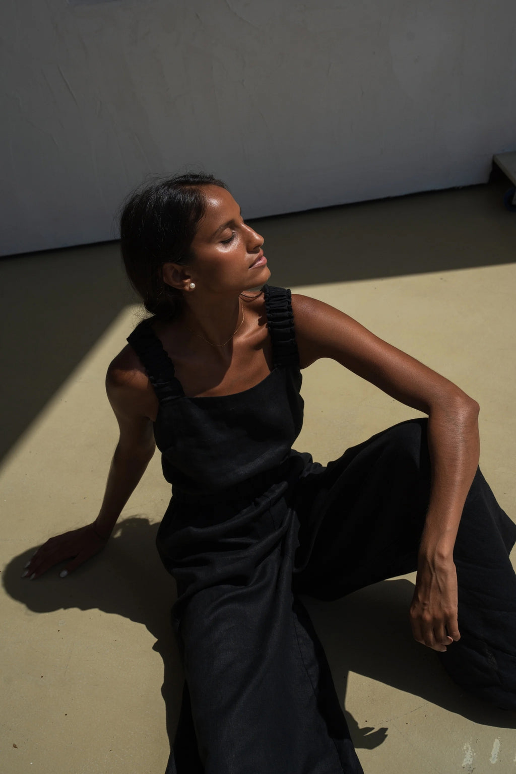 Keely Linen Jumpsuit in Black