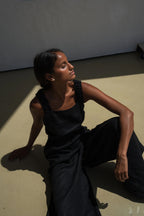 Keely Linen Jumpsuit in Black