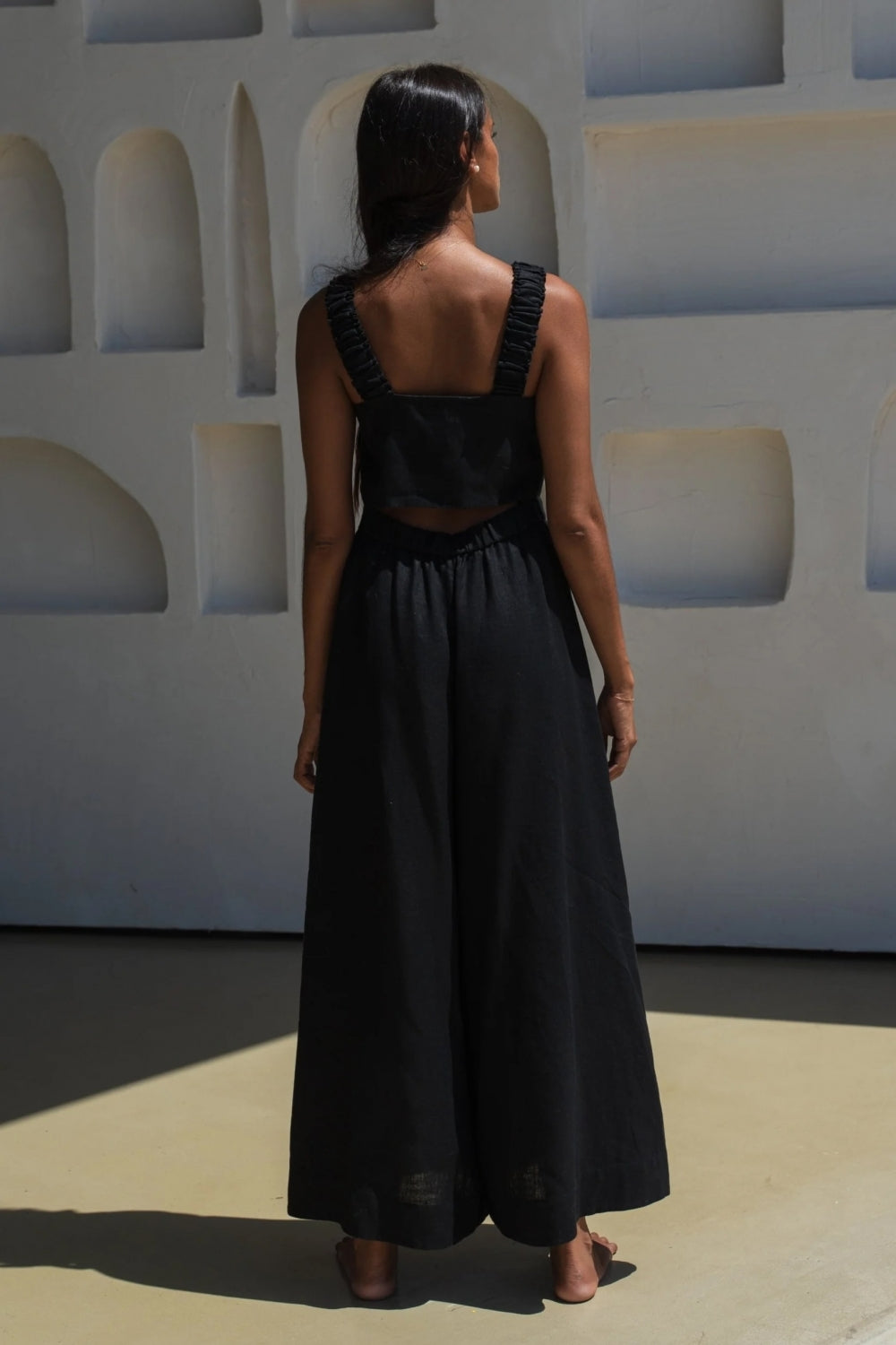 Keely Linen Jumpsuit in Black