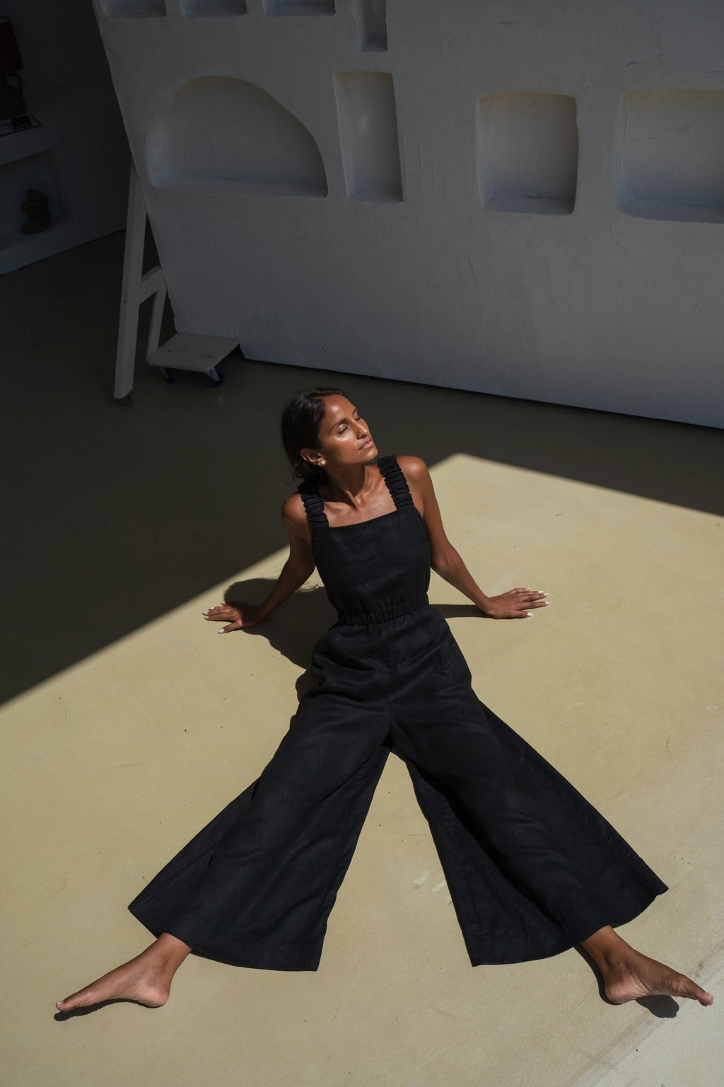 Keely Linen Jumpsuit in Black