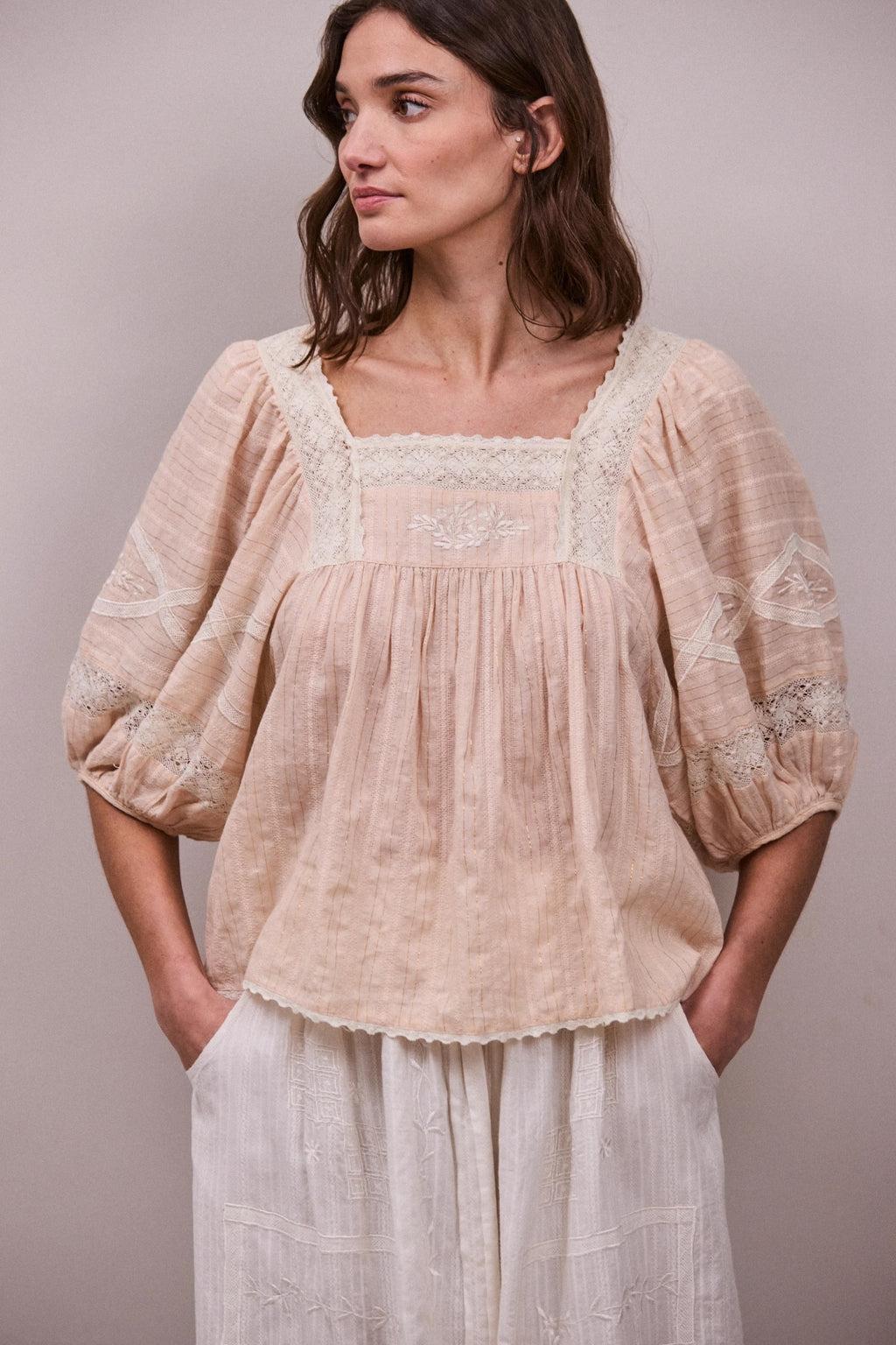 Sima Blouse in Natural Blush