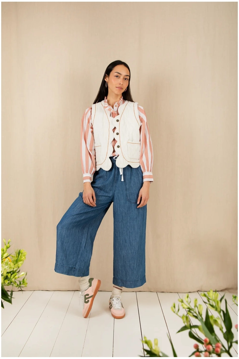 Estelle Gilet in Ecru