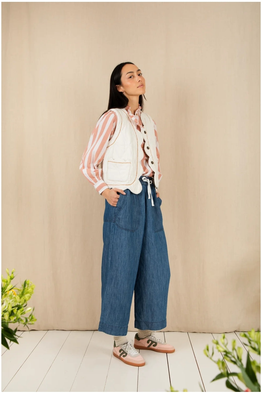 Estelle Gilet in Ecru