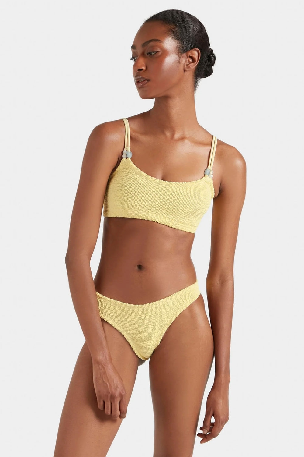 Cassie Beaded Bikini in Butter