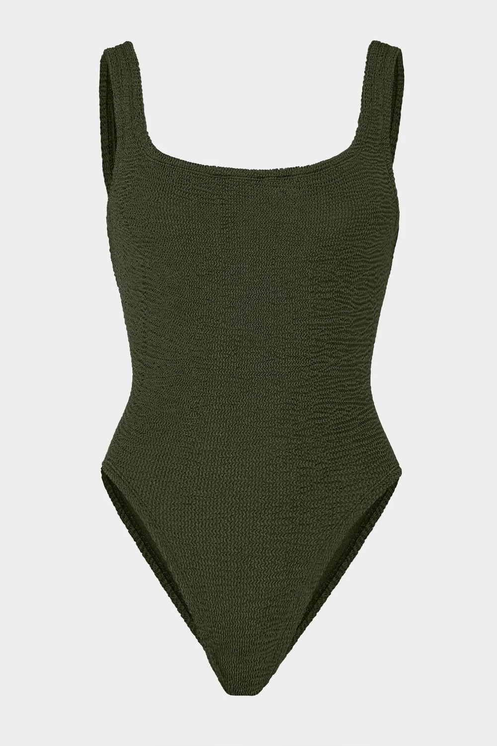 Square Neck Swimsuit in Metallic Khaki