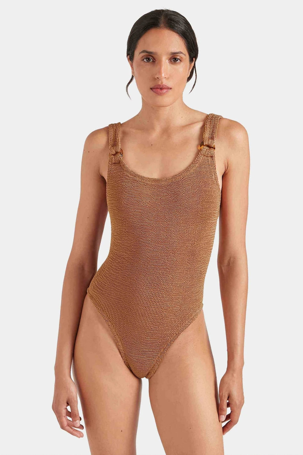 Domino Swimuit in Metallic Cocoa