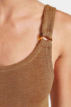 Domino Swimuit in Metallic Cocoa