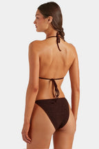 Gina Beaded Bikini in Metallic Chocolate