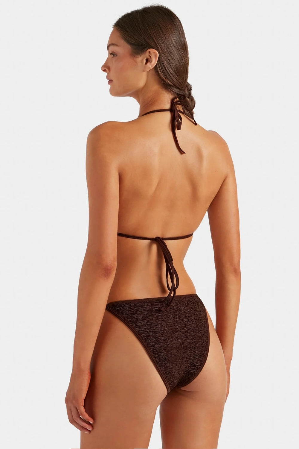 Gina Beaded Bikini in Metallic Chocolate
