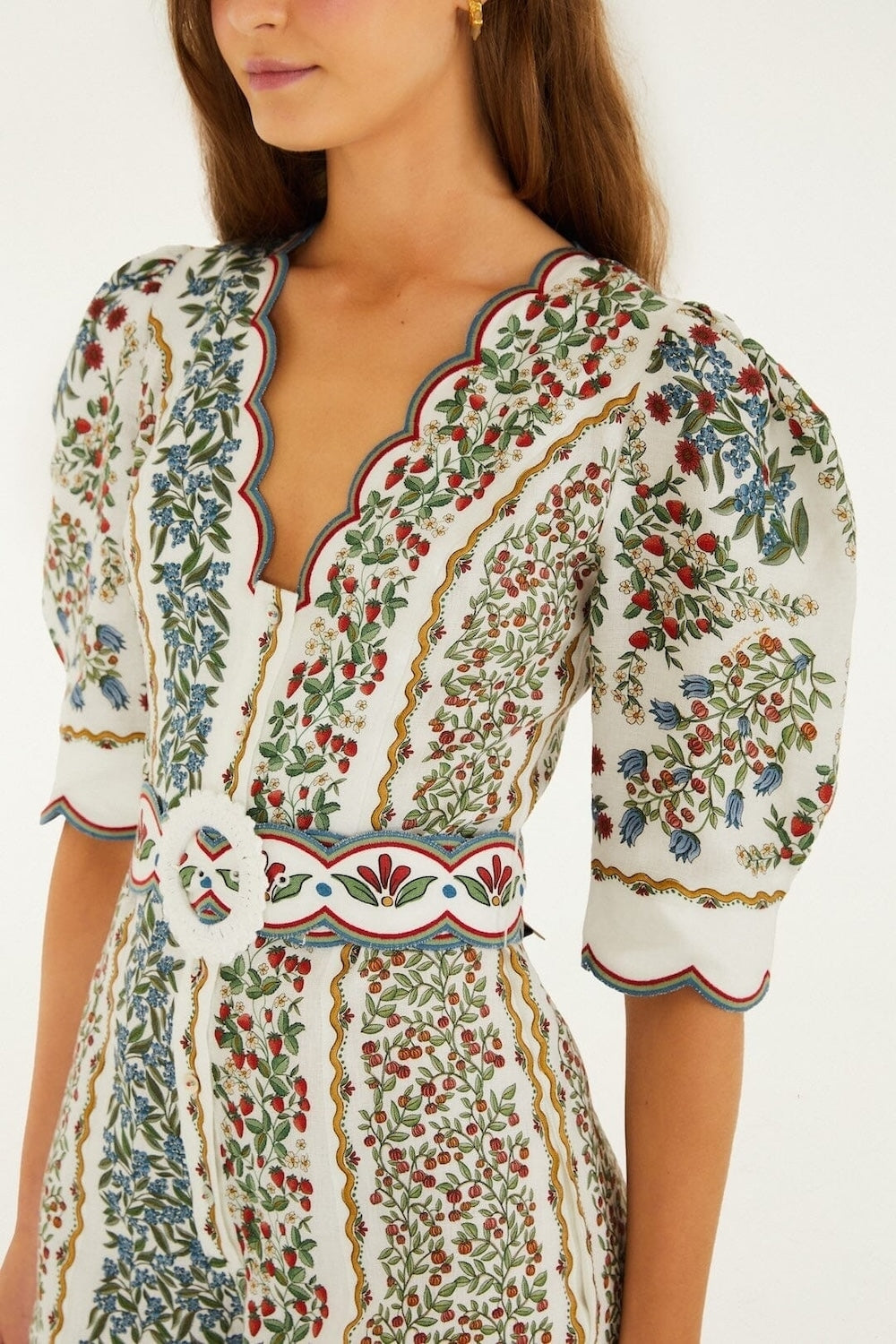 Fruit Beauty Cutout Romper in Off White