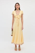 Marlice Silk Dress in Butter Yellow