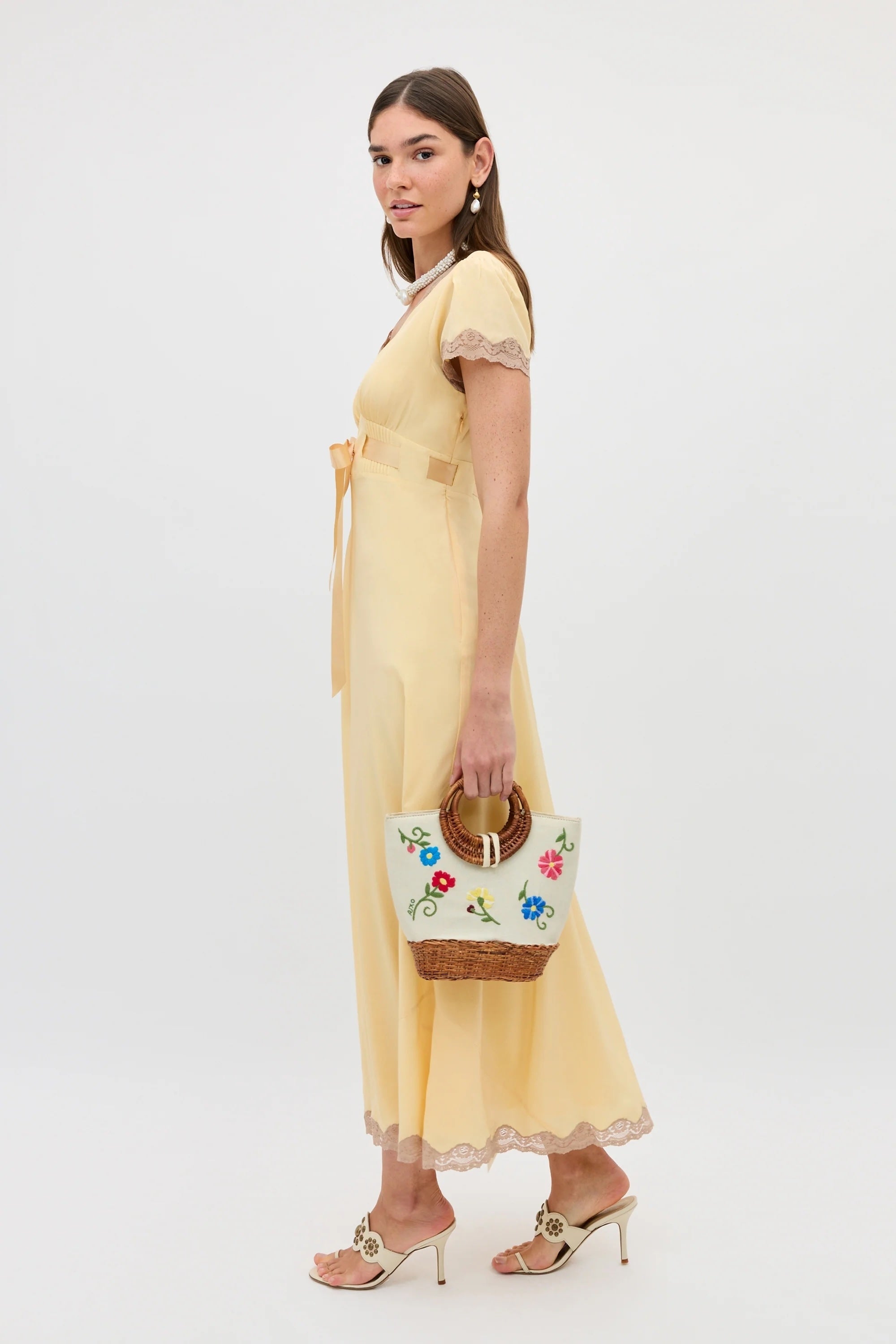 Marlice Silk Dress in Butter Yellow