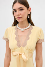 Marlice Silk Dress in Butter Yellow