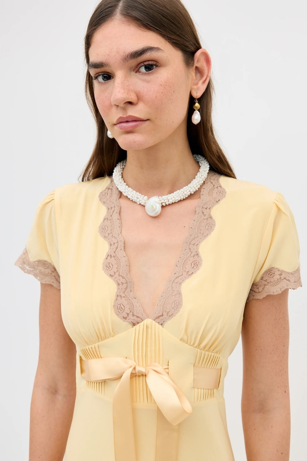 Marlice Silk Dress in Butter Yellow