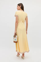 Marlice Silk Dress in Butter Yellow
