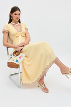 Marlice Silk Dress in Butter Yellow