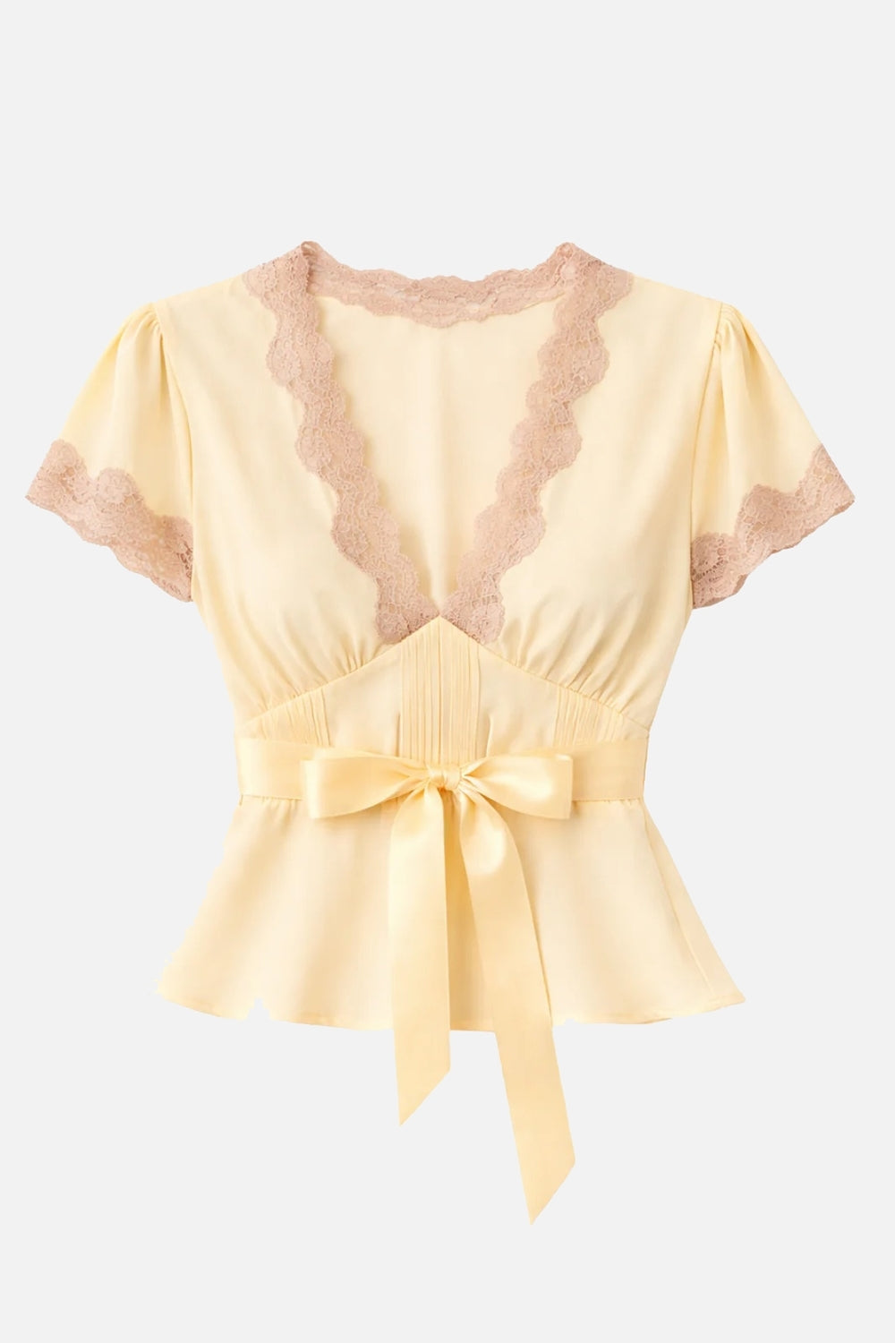 Daniela Silk Top in Butter Yellow