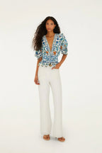 Flora Tile Blouse in Off-White
