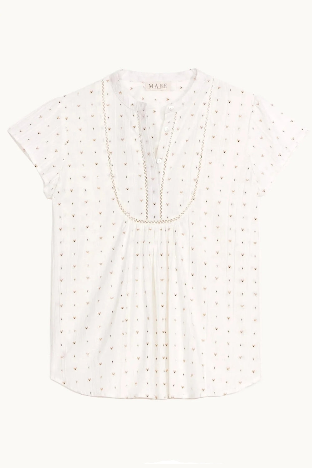Rita Woven Short Sleeve Top in Ecru