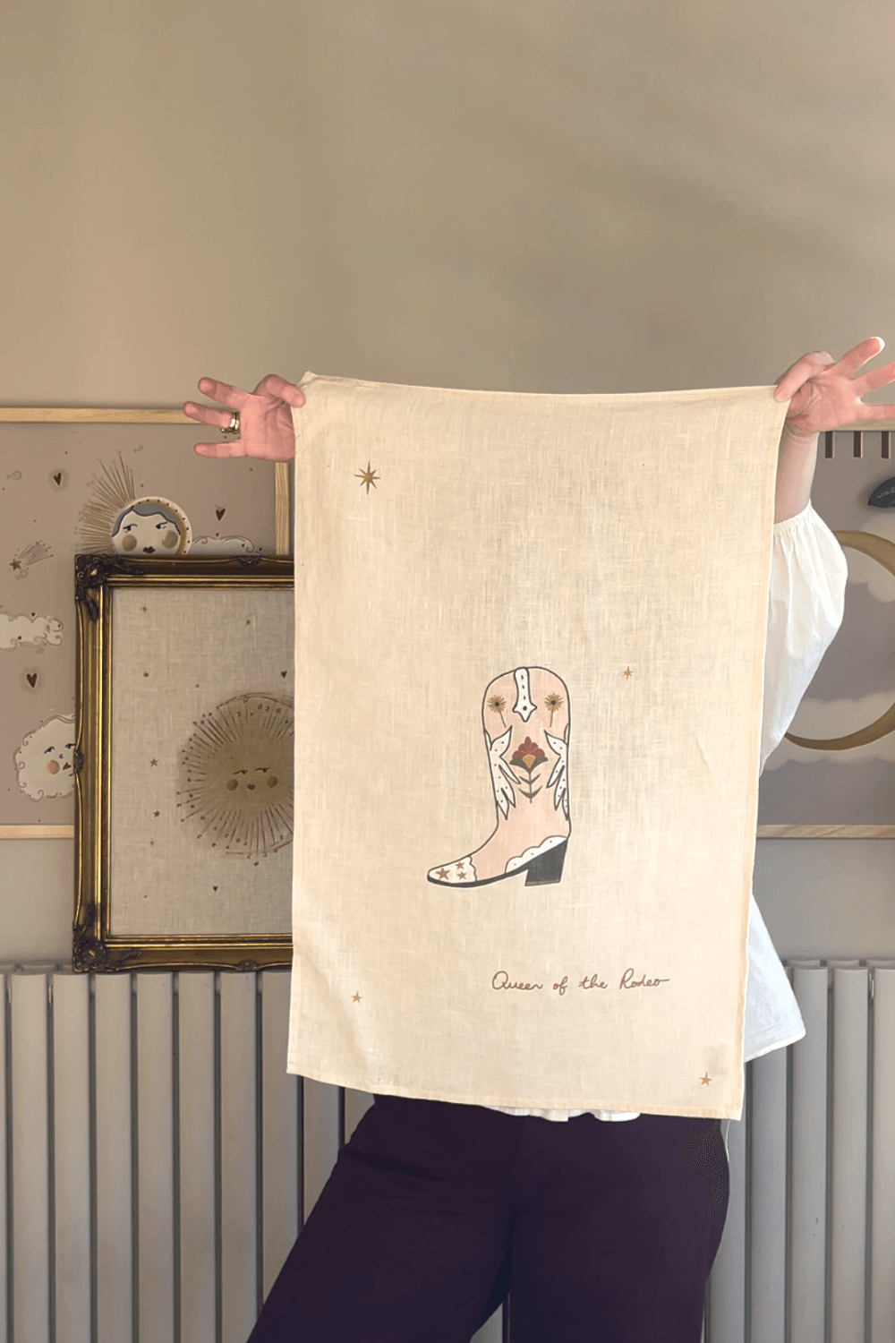 Boots are Made for Walking Linen Tea Towel
