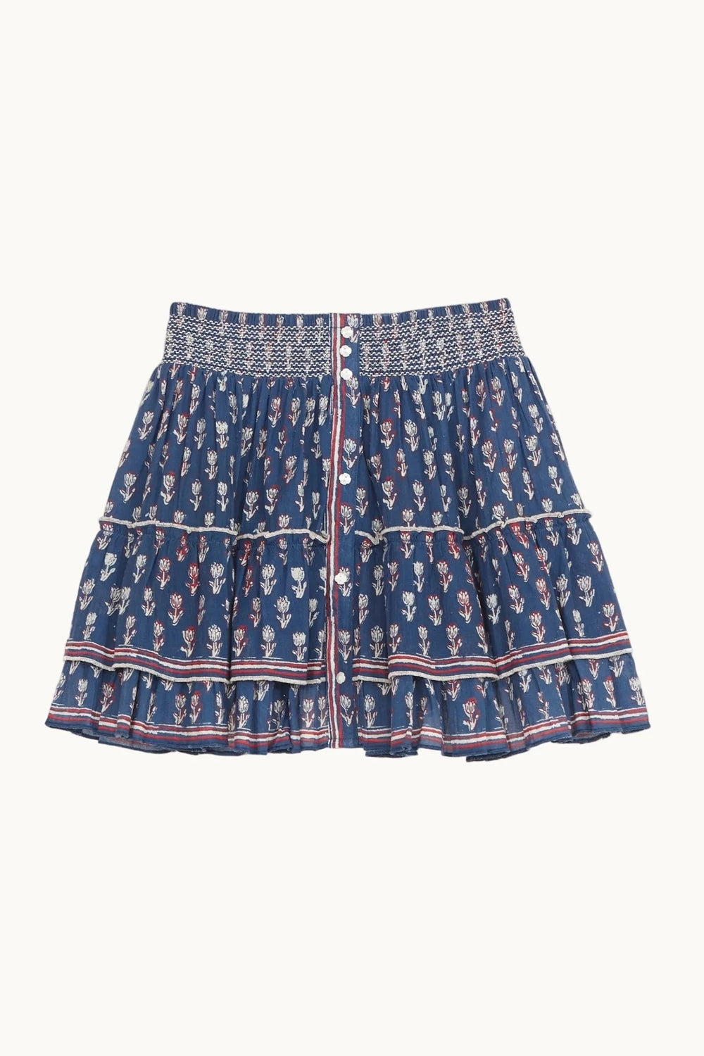 Ari Print Mini Skirt in Indigo