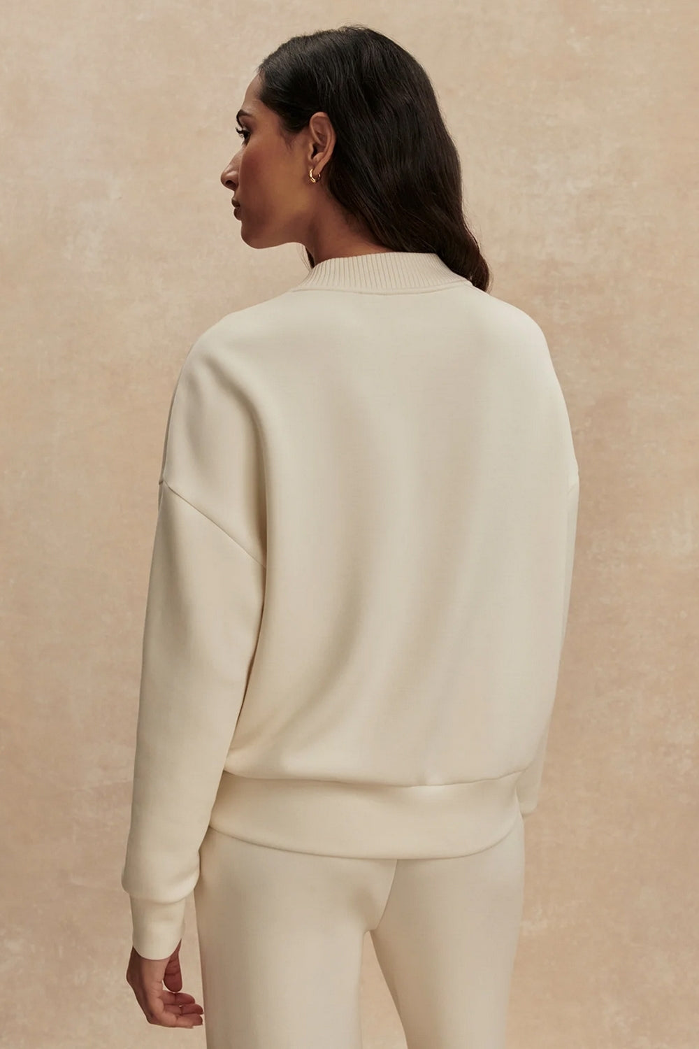 Reena Button Front Sweat in Pristine