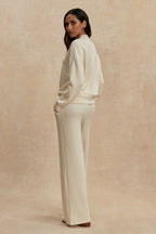 Reena Button Front Sweat in Pristine