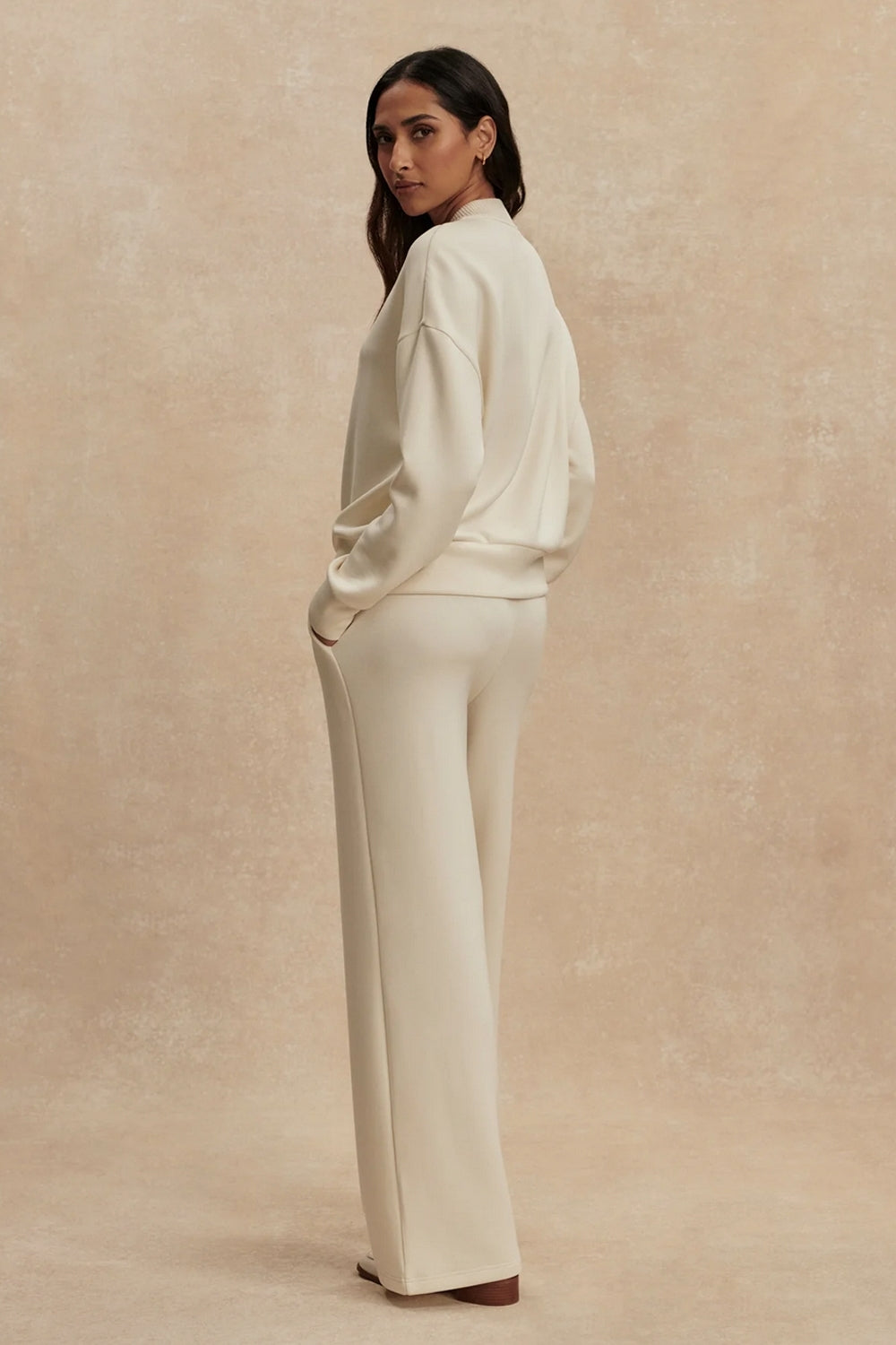 Reena Button Front Sweat in Pristine