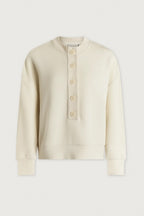 Reena Button Front Sweat in Pristine