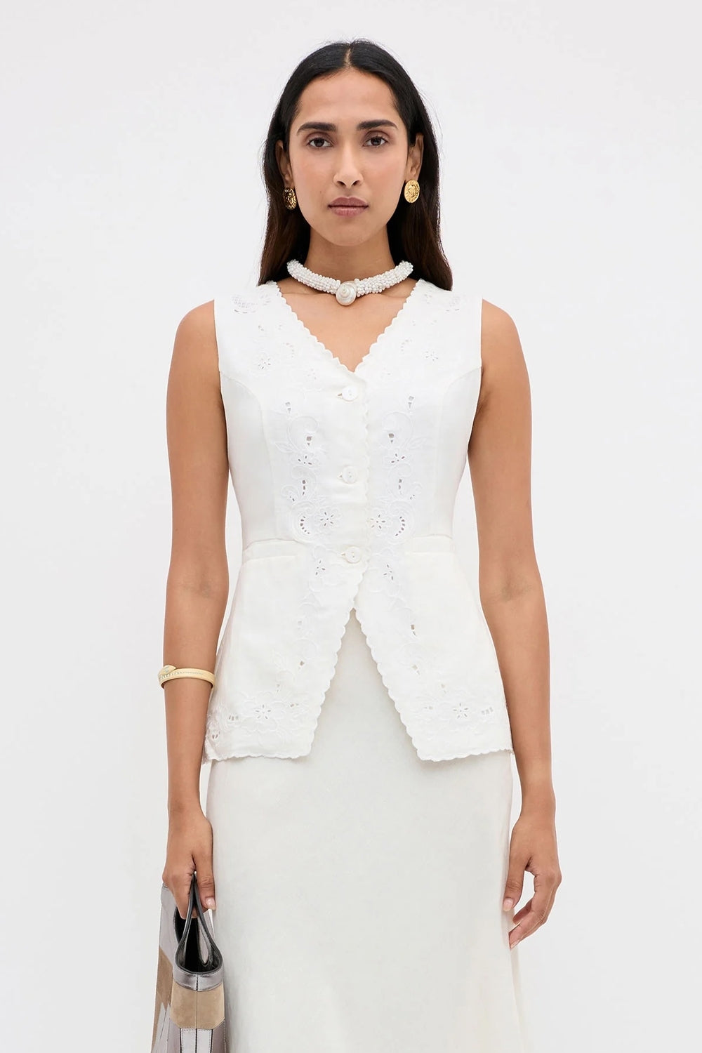 Jesse Top in Esther Cutwork Embroidery Ivory