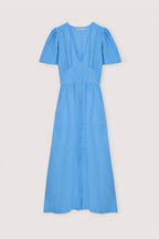 Melissa Linen Dress in Blue Vista