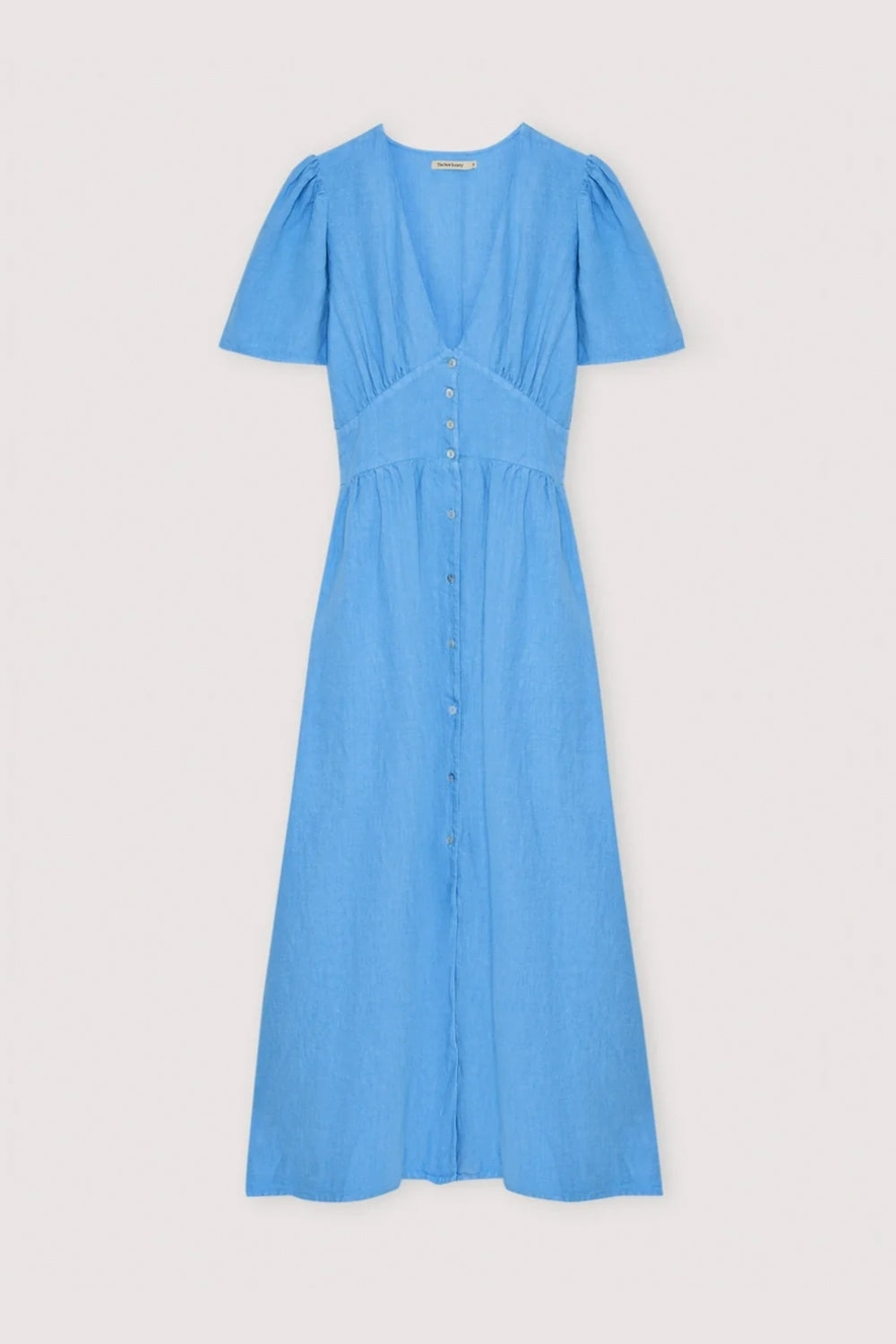 Melissa Linen Dress in Blue Vista