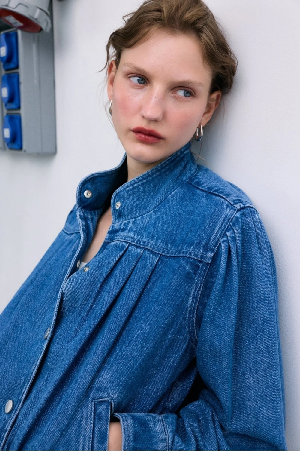 Tencel Jacket in Mid Denim