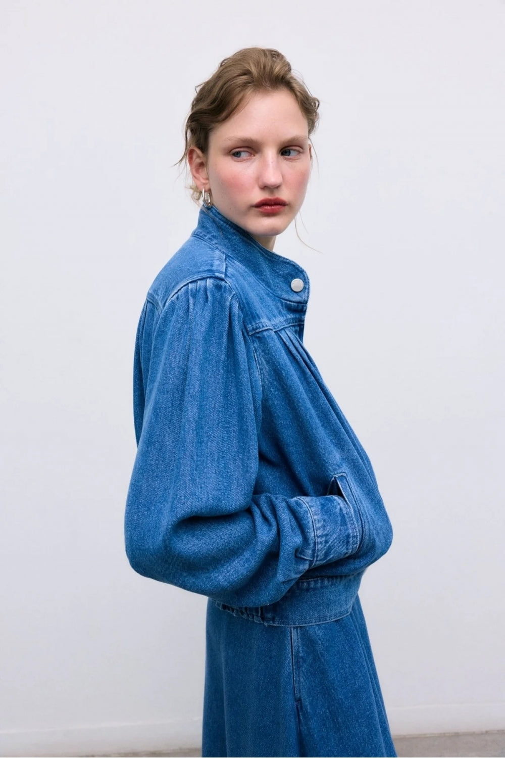 Tencel Jacket in Mid Denim