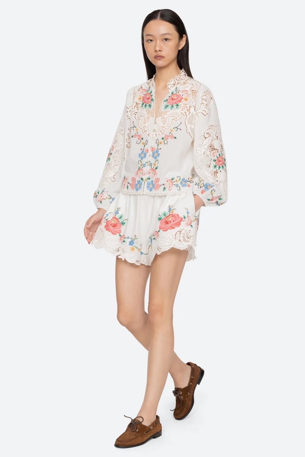 Astrid Embroidery Shorts in Multi