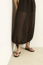 Saionara Leather Flip Flop in Black