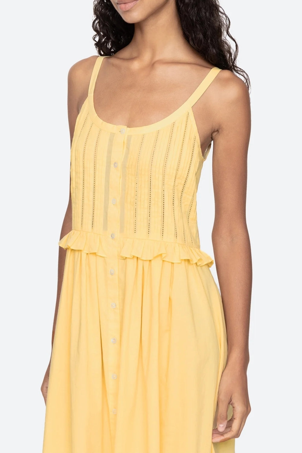 Alberte Solid Tank Dress in Yellow
