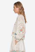 Astrid Embroidery Long Sleeve Blouse in Multi