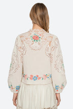 Astrid Embroidery Long Sleeve Blouse in Multi