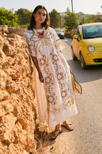 Amapola Embroidery Dress in Crudo