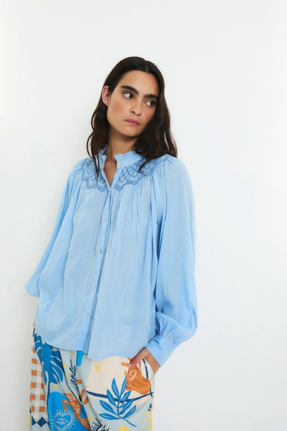 Tulipan Blouse in Azul