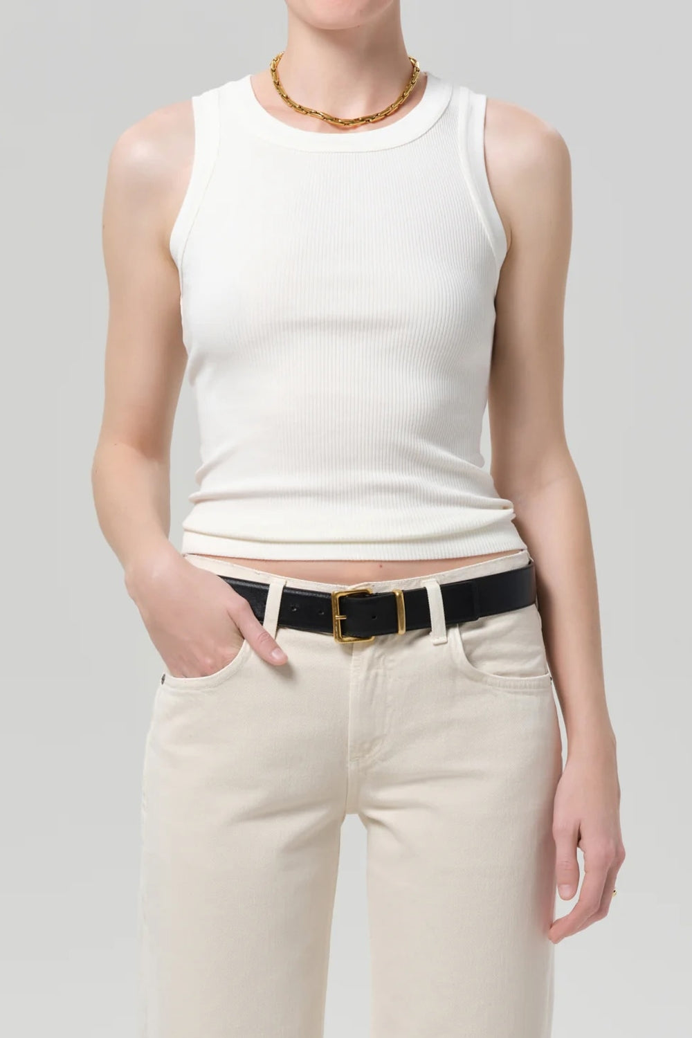 Isabel Rib Tank in Pashmina