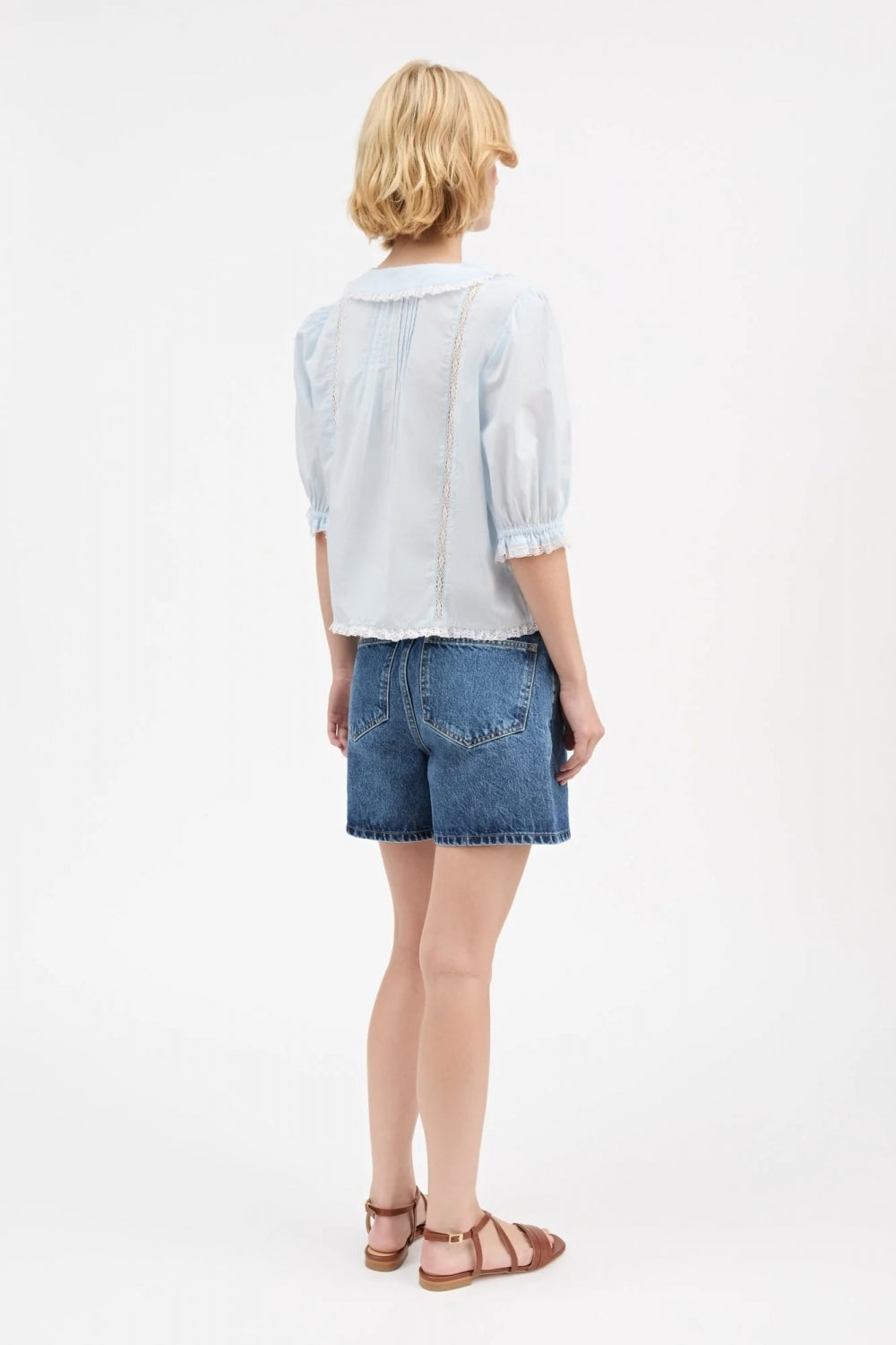 Magnolia Short Sleeve Blouse in Light Blue