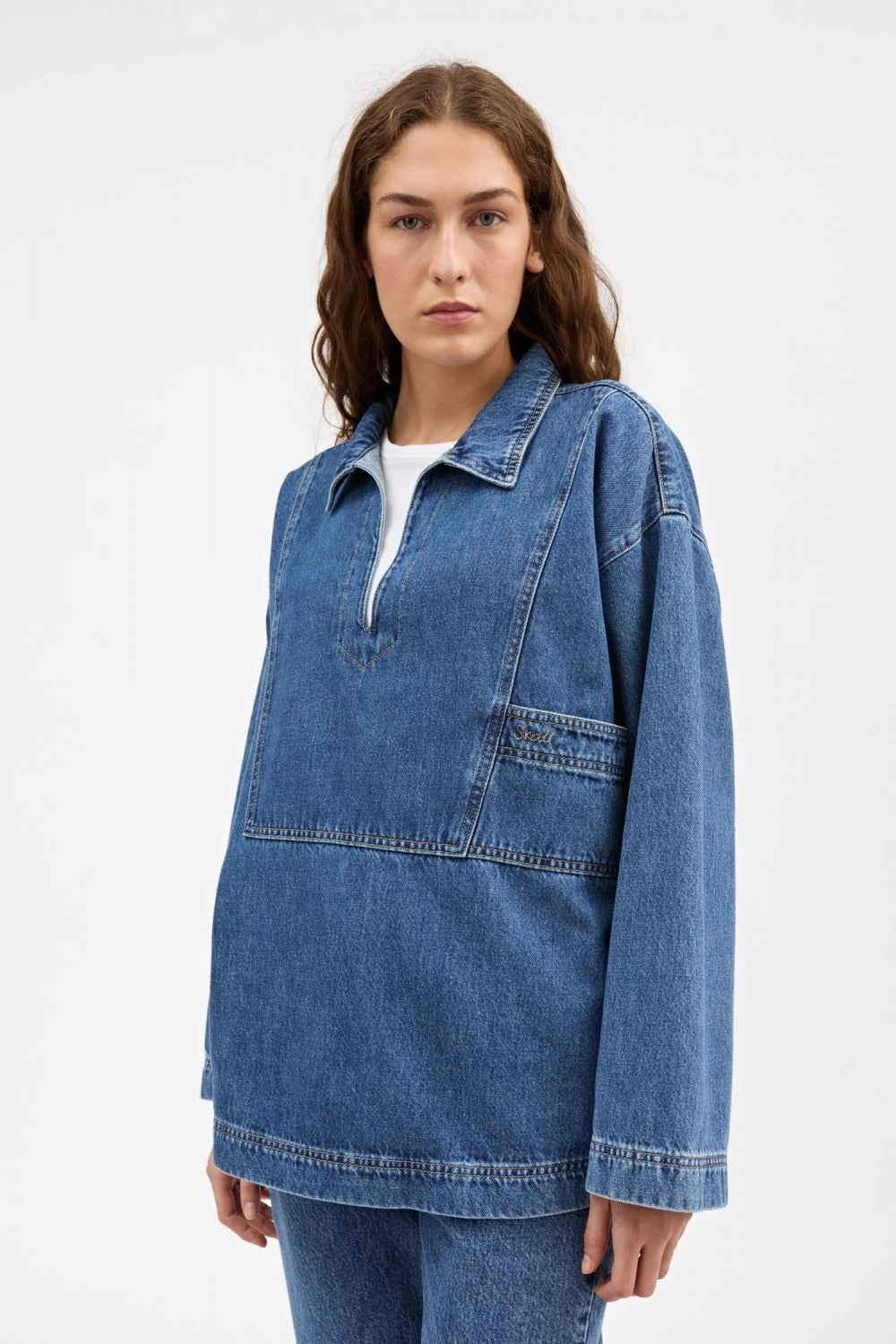 Norma Blouse in Slouchy Blue