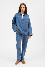 Norma Blouse in Slouchy Blue