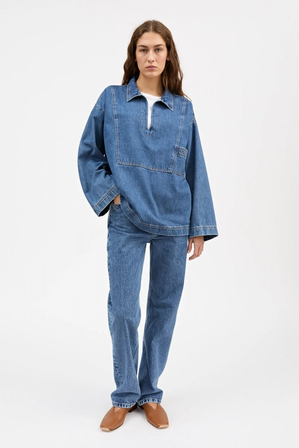 Norma Blouse in Slouchy Blue
