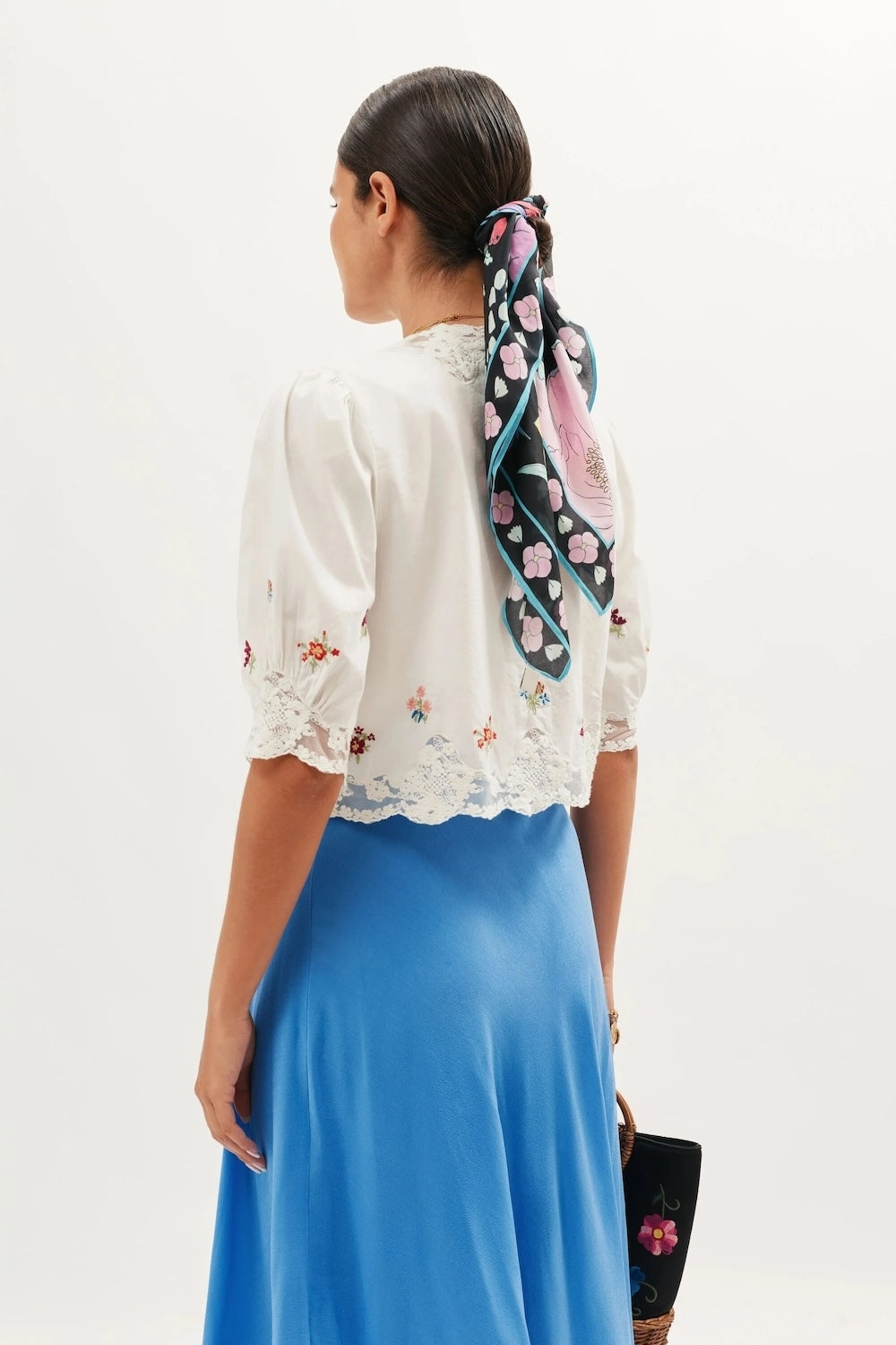 Ursula Top in Bud Embroidery Ivory