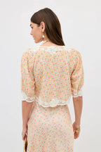 Ursula Top in Katie Floral Cream